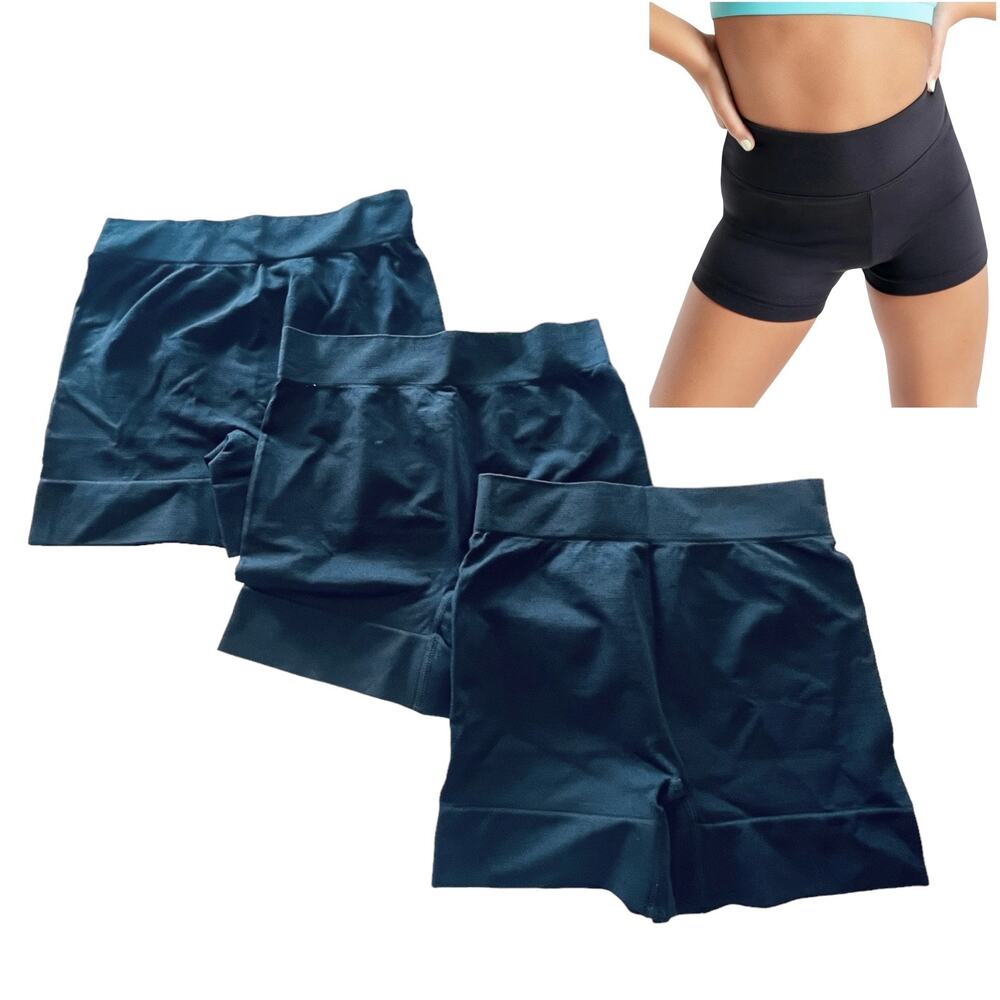 Bestena Seamless Boyshort Set 3 Smooth Women's Small Black Shapewear Shorts New